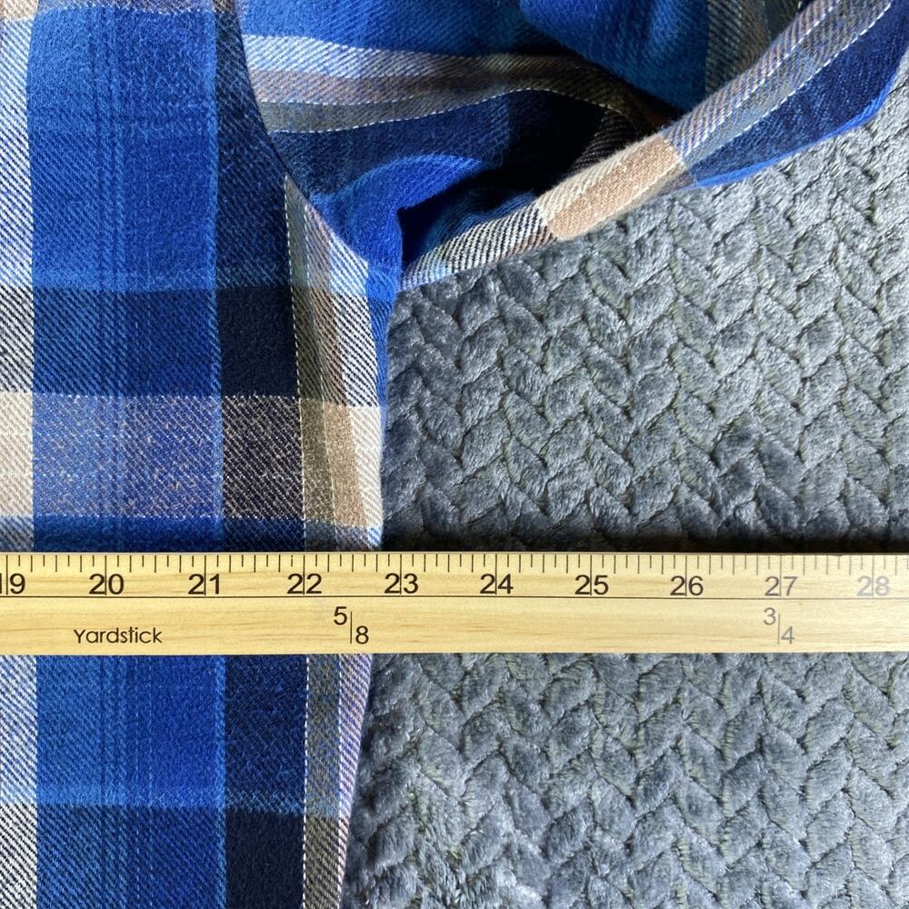Vintage Codet Shirt Mens Large Tall Gray Blue Flannel Plaid Made in USA Workwear - Picture 7 of 9